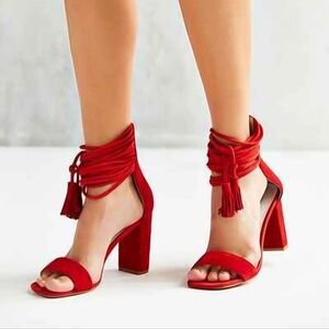 Jeffrey Campbell Formosa Red Suede Heels